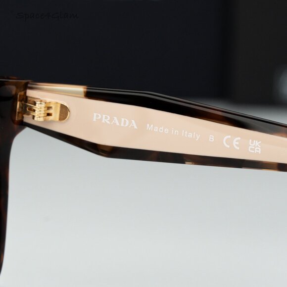 Prada Women Eyeglasses Havana Caramel Demo Square PRB03V 07R1O1 NEW AUTHENTIC - Picture 6 of 7